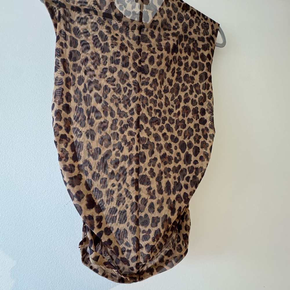 Abercrombie & Fitch Leopard Print Sheer Top - Picture 6 of 7